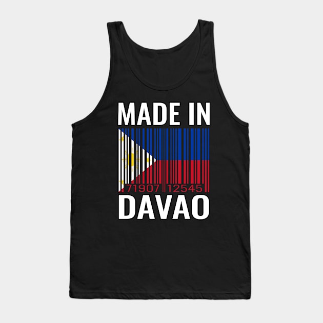 Made in Davao Barcode Flag of the Philippines Tank Top by Light Beacon